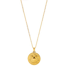 Gold-Plated Zodiac Sign 25mm Circle Neckace w/ 18