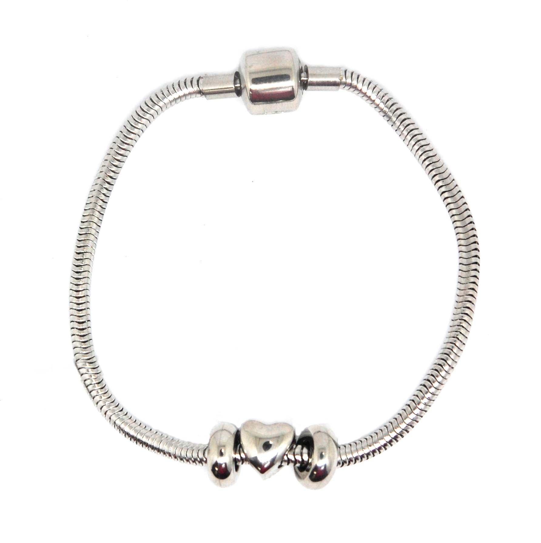 ESBL 6425: Emo P-Bracelet w/ 2 Stoppers & 1 Free Heart Charm (19cm)