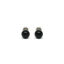 ESE 7684: Black 5mm Aira Studs w/ Baby Safe Chapita