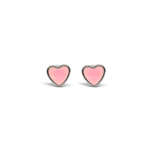 ESE 7678: Playful Baby Pink 5mm Heart Studs w/ Baby Safe Chapita