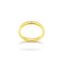 ESR 7818: Evan Gold Plated 3mm Ultra Thin Glossy Ring w/ 1 Cz