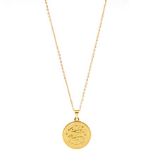 Gold-Plated Zodiac Sign 25mm Circle Neckace w/ 18