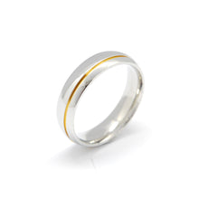 ESR 7221: Jane Glossy Offset Gold Plated Groove Ring