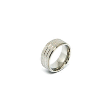 ESR 7845: Jennifer Stainless Steel 3-Lined 8mm Sandblasted Band