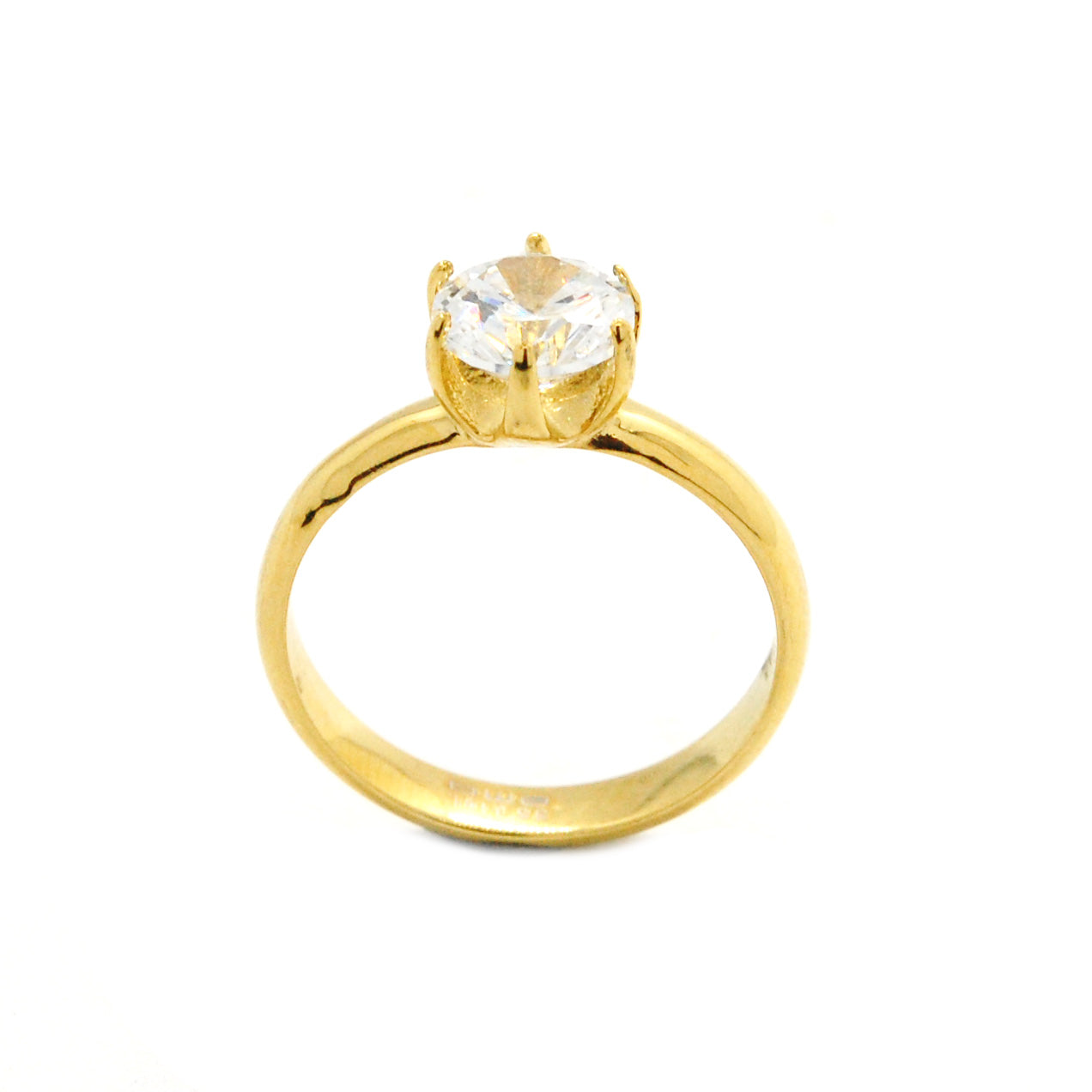 ESR 7810: Layla 1-Carat 6-Prong Solitaire Ring w/ Gold-Plated Band