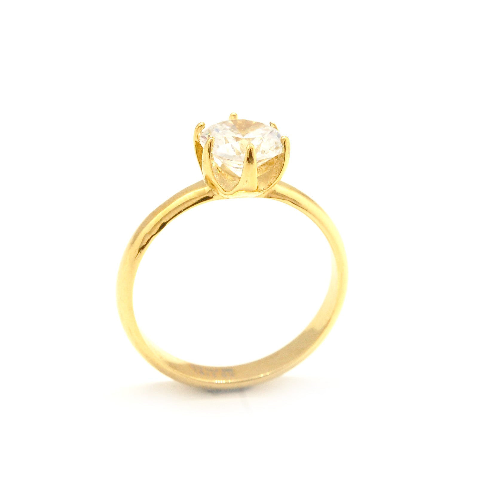 ESR 7810: Layla 1-Carat 6-Prong Solitaire Ring w/ Gold-Plated Band