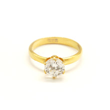 ESR 7810: Layla 1-Carat 6-Prong Solitaire Ring w/ Gold-Plated Band