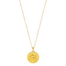 Gold-Plated Zodiac Sign 25mm Circle Neckace w/ 18
