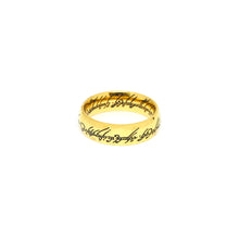 ESR 6646: Gold Plated Glossy 6mm Lord of the Rings 2-Sided Engraved Band