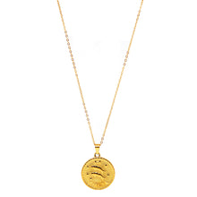 Gold-Plated Zodiac Sign 25mm Circle Neckace w/ 18