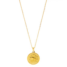Gold-Plated Zodiac Sign 25mm Circle Neckace w/ 18