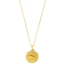 Gold-Plated Zodiac Sign 25mm Circle Neckace w/ 18