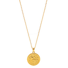 Gold-Plated Zodiac Sign 25mm Circle Neckace w/ 18